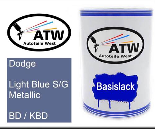 Dodge, Light Blue S/G Metallic, BD / KBD: 500ml Lackdose, von ATW Autoteile West.